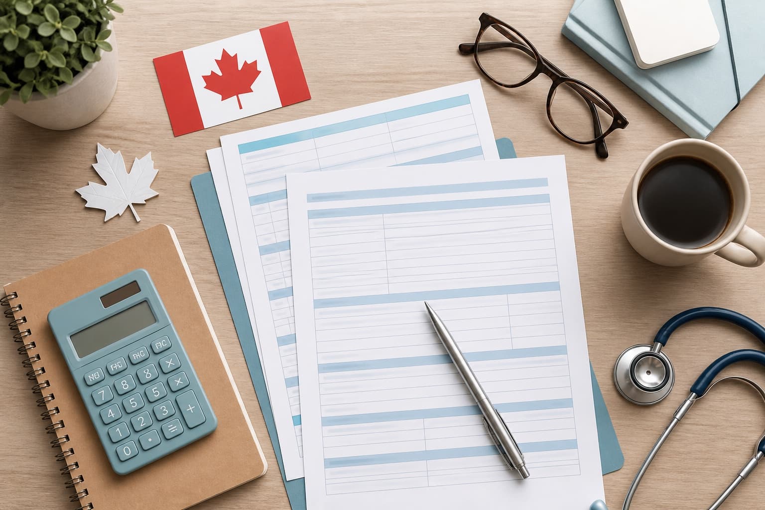 Canadian insurance and public-program paperwork representing coverage pathways for psychedelic-assisted therapy.