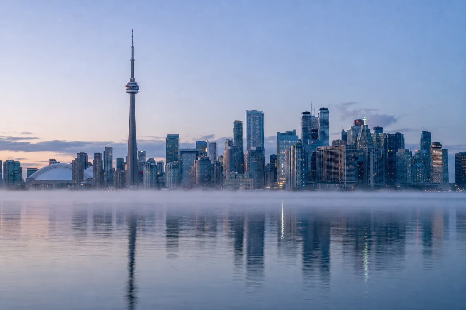 Toronto and GTA skyline representing psychedelic-assisted therapy access through ATMA CENA's member-clinic network and CoCare.