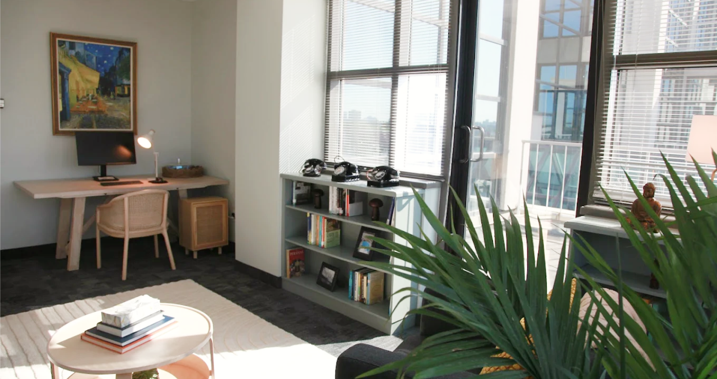 A welcome and cozy Therapy room - psychedelic therapy Vaughan