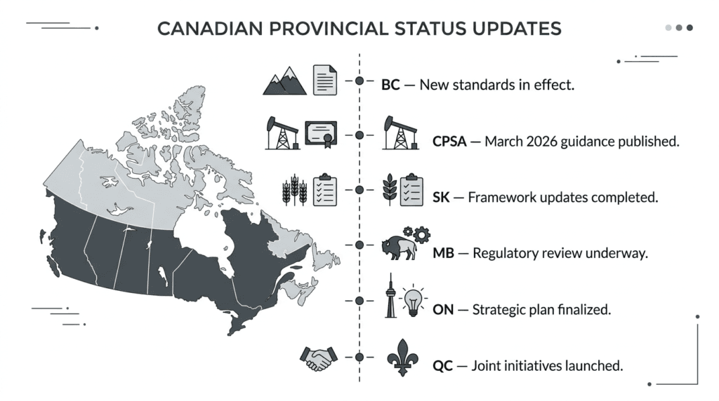Canadian provincial status updates